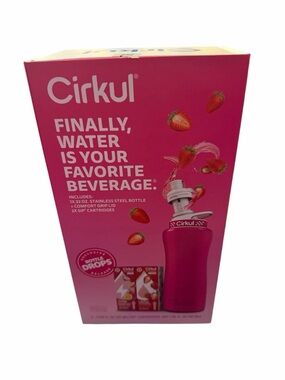 Cirkul 32oz Pink Stainless Steel Water Bottle Starter Kit - BNIB + 2 Sips